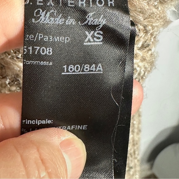 Stunning D. Exterior knit sweater, size XS, metallic, small sequins, stretchy - Picture 14 of 15